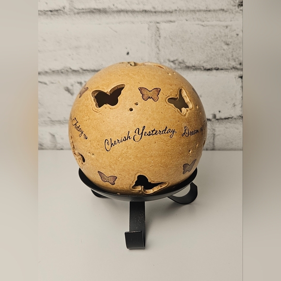 Butterfly Ceramic Tealight Holder Cherish Yesterday Live Today Decor - Picture 4 of 8